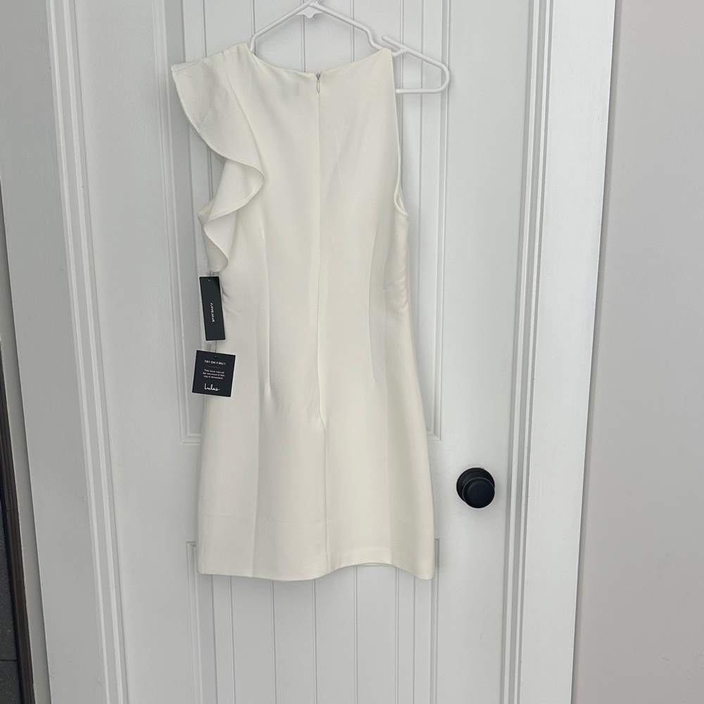 Lulu's Chic White Ruffle Mini Dress - Picture 2 of 2